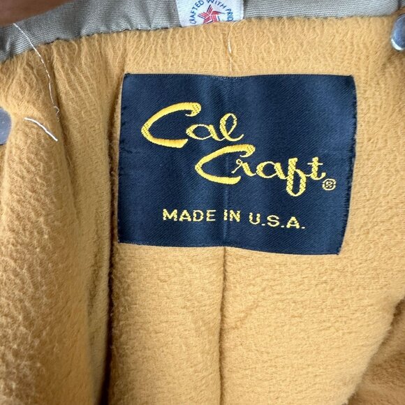 Vintage Cal Craft Insulated Jacket Adults L 42-44 Tan Lined Snap & Zip USA Made - Picture 4 of 16